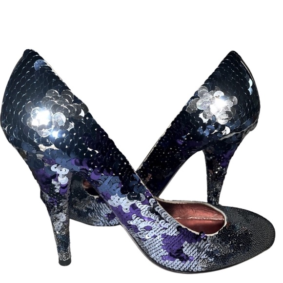 MIU MIU Sequin Embellishments Round ToePumpsHeels Size41 U.S. Size11 - Picture 13 of 15